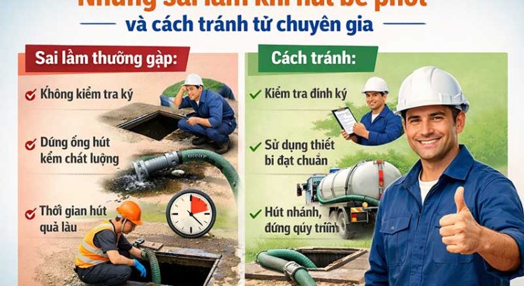 Những sai lầm khi hút bể phốt và cách tránh từ chuyên gia
